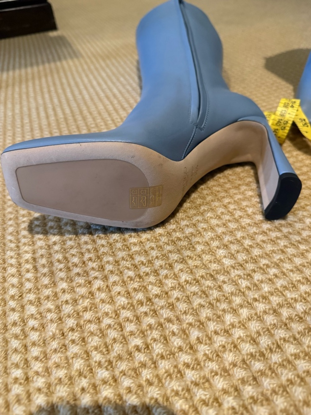 Jimmy Choo Dusty Blue Over-the-Knee Square-Toe Boots - Picture 5 of 6